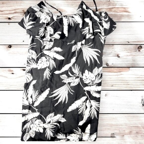 Old Navy XXL Dress Sundress Black White Tropical Beach Vacation Summer Flowy 2XL - Picture 6 of 10